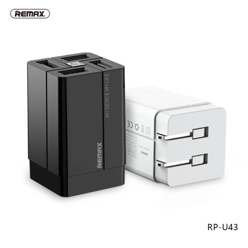 [HCM]Cốc Sạc 4 Cổng Sạc  REMAX(RP-U43 )-Củ Sạc Đa Năng Sạc Cùng Lúc Sạc 4 Cổng USB 3.4A