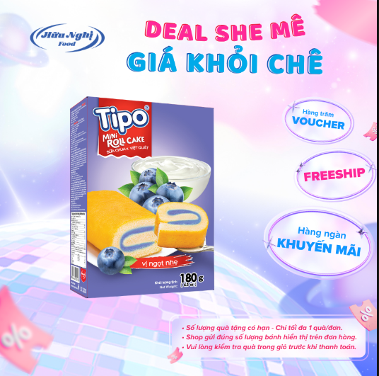 Bánh Bông Lan Sữa Chua Việt Quất Tipo 180g