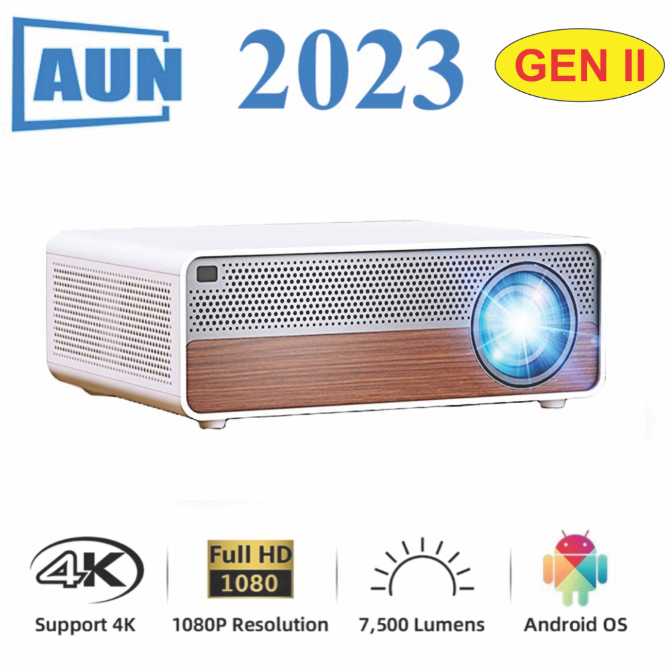 Máy chiếu AUN -  Akey7 MAX (M23) - Full HD - 7000 lumens - Hàng chính hãng - Bảo hành 1 năm
