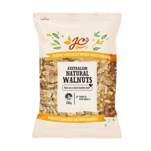 Hạt óc chó tự nhiên úc - walnuts natural australian jc's quality foods - bịch 150g