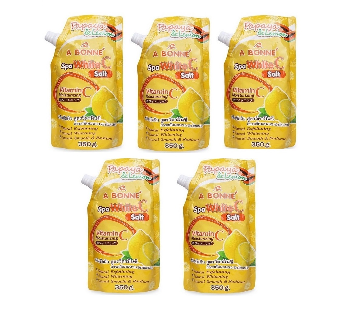 Bộ 5 Muối tắm sữa bò tẩy tế bào chết A Bonne Spa Thái Lan - Vitamin C