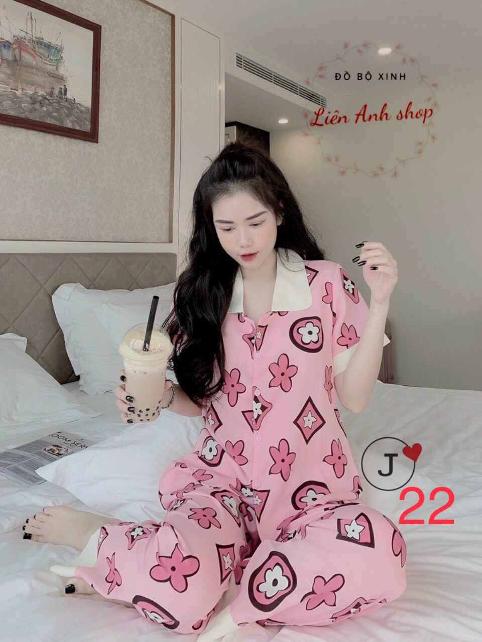 Bộ lụa Pijama kate loại 1 chất mềm mịn, mát ,Bộ Tay Ngắn