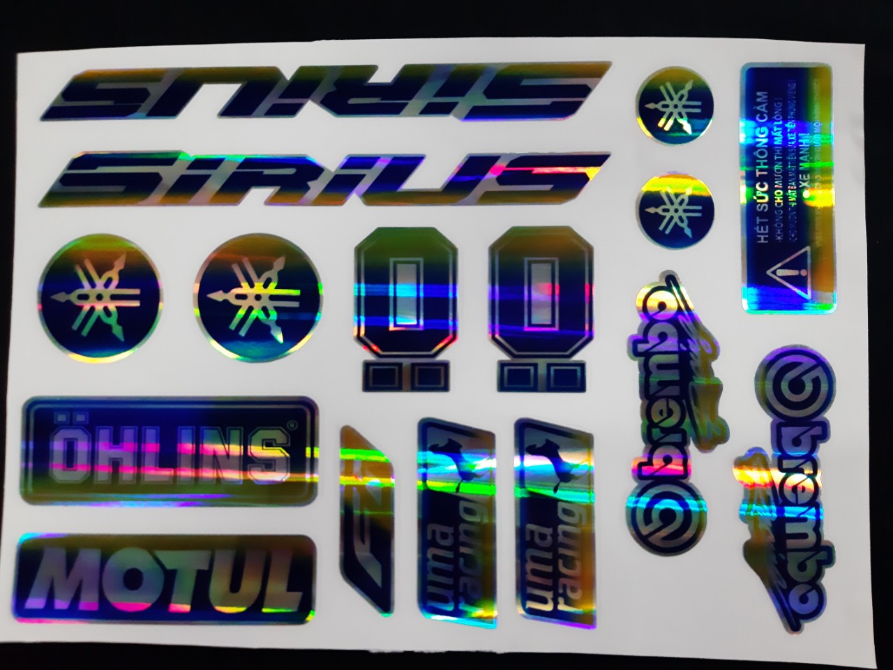 BỘ TEM LOGO YAMAHA SIRIUS (MÀU TIAN) 7 MÀU VÀ THƯƠNG HIỆU KHÁC