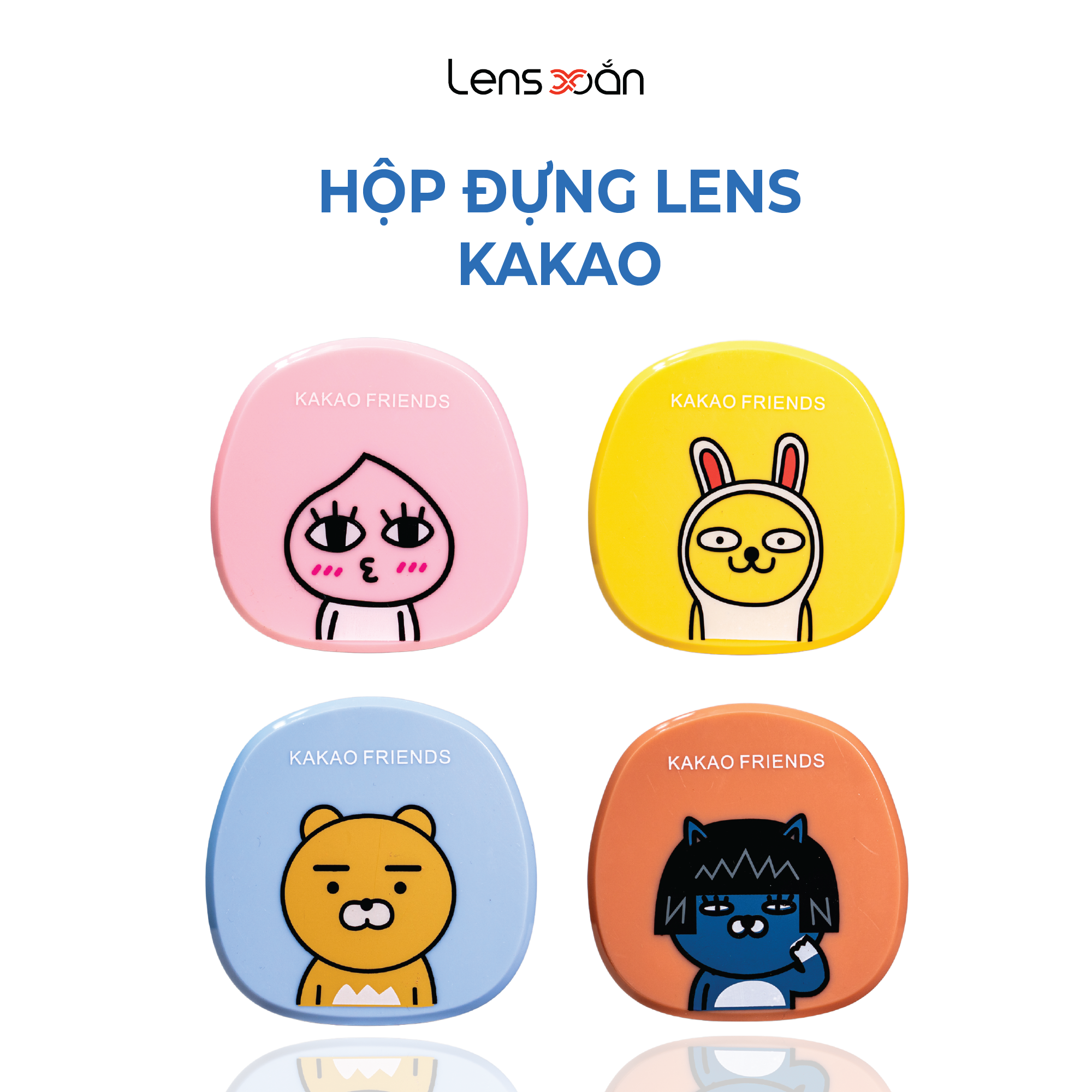 Hộp đựng kính áp tròng LENS XOẮN hộp đựng lens bao gồm dụng cụ KAKAO FRIEND