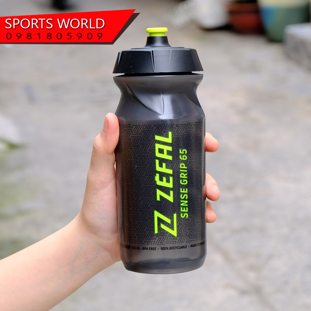 Bình nước xe đạp ZEFAL Màu khói 650ml Made in FRANCE