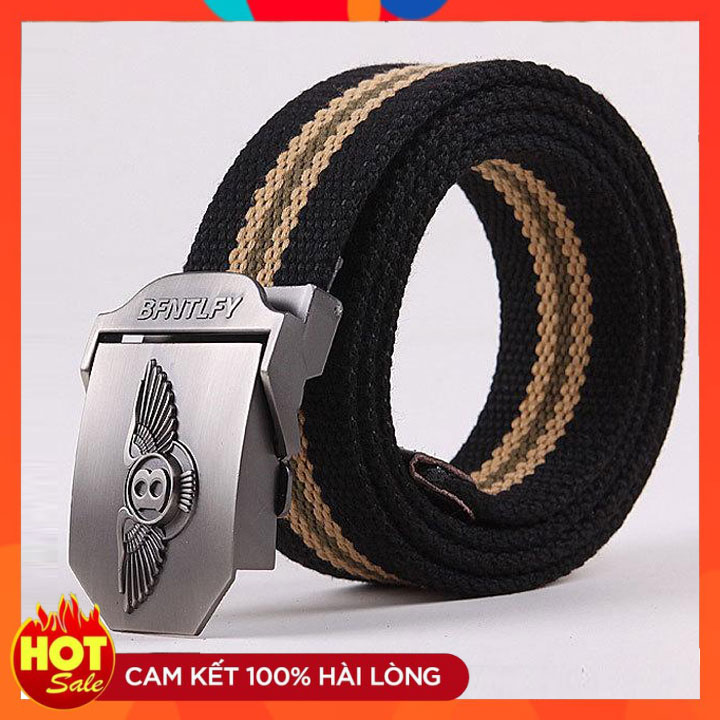 Thắt lưng nam vải dù cao cấp mặt BFNTLFY B885,Chất liệu mặt khóa thép hợp kim không ghỉ, nịt lưng lính mỹ vải dù bền chắc cho phái mạnh-HÀNG CAO CẤP
