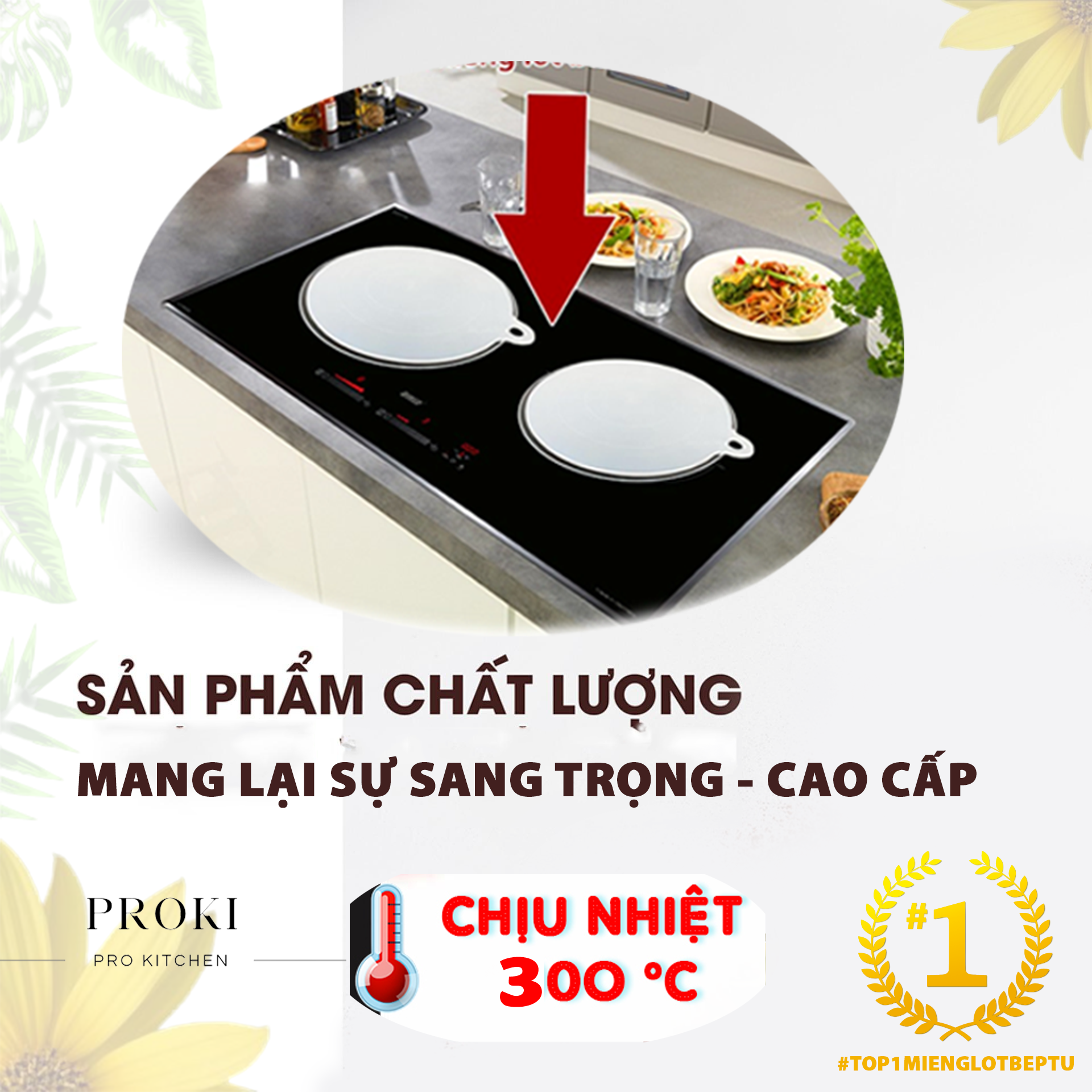 Miếng lót bếp từ Proki công nghệ Nhật Bản, miếng lót silicon chống trầy xước mặt bếp từ chuyển nhiệt chống trầy xước, chống vỡ bề mặt bếp từ, dùng cho mọi loại bếp từ - Nội địa Nhật Bản