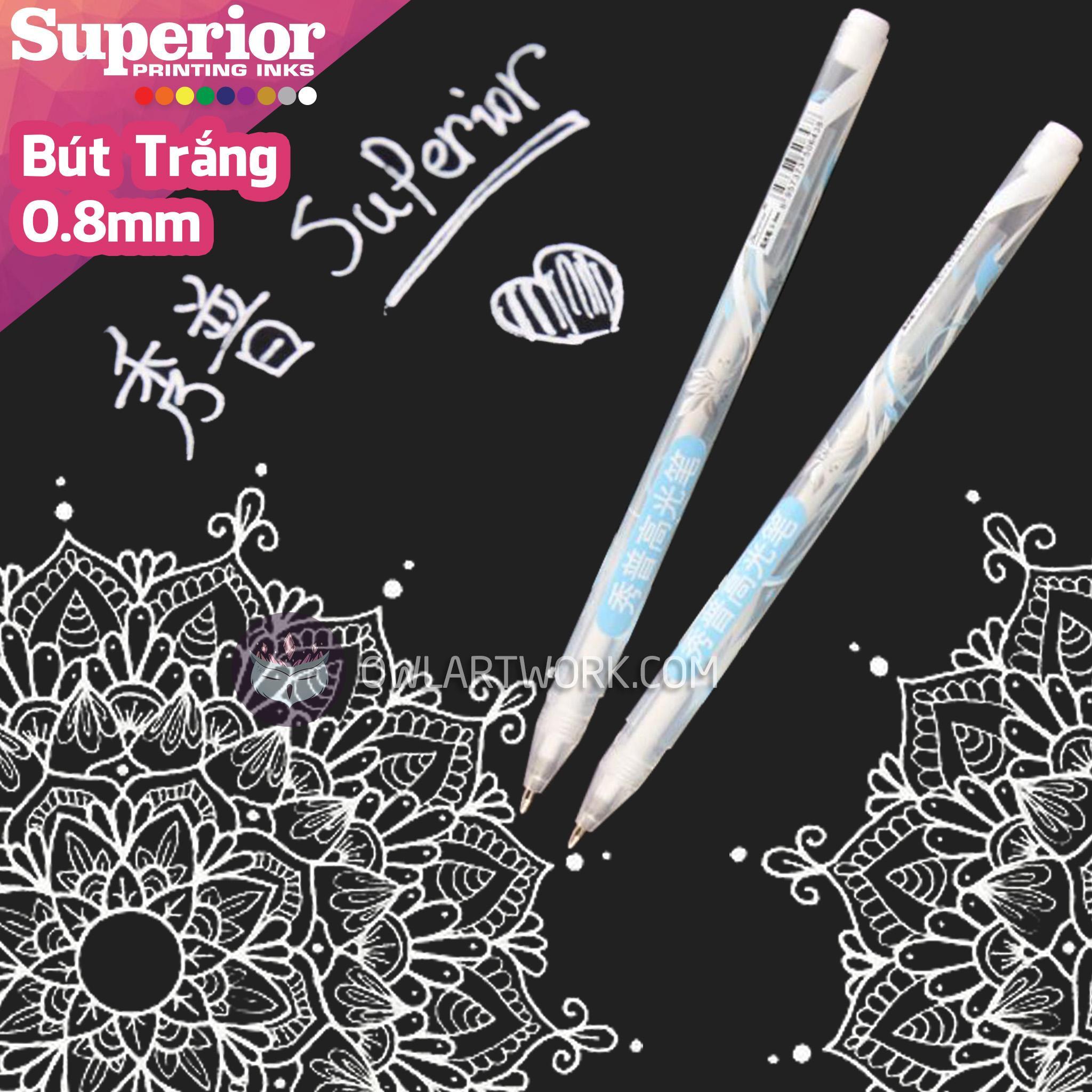 [HCM]Bút Trắng Gel Superior Ngòi 0.8mm