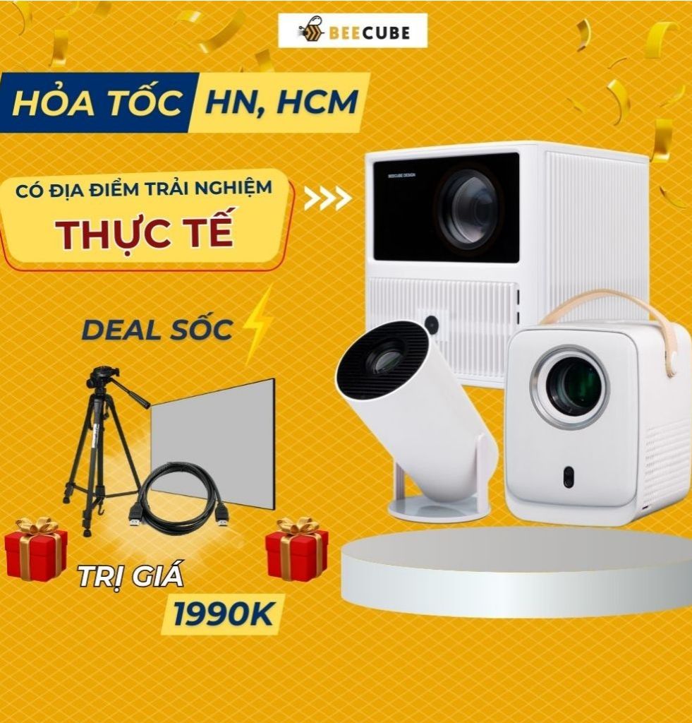 Máy Chiếu Mini BEECUBE X1, X2, XTREME ĐỘC QUYỀN CHÍNH HÃNG Hệ Điều Hành Android + Kết nối Điện thoại - Bảo Hành 12 Tháng