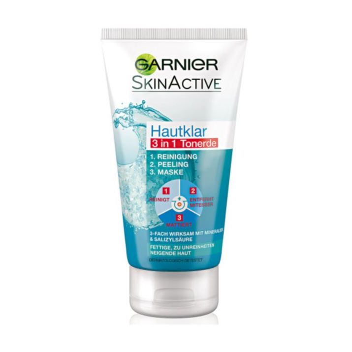 Sữa rửa mặt cho da hỗn hợp & da dầu Garnier Skin Active 3in1 Tonerde - Hàng chính hãng Đức
