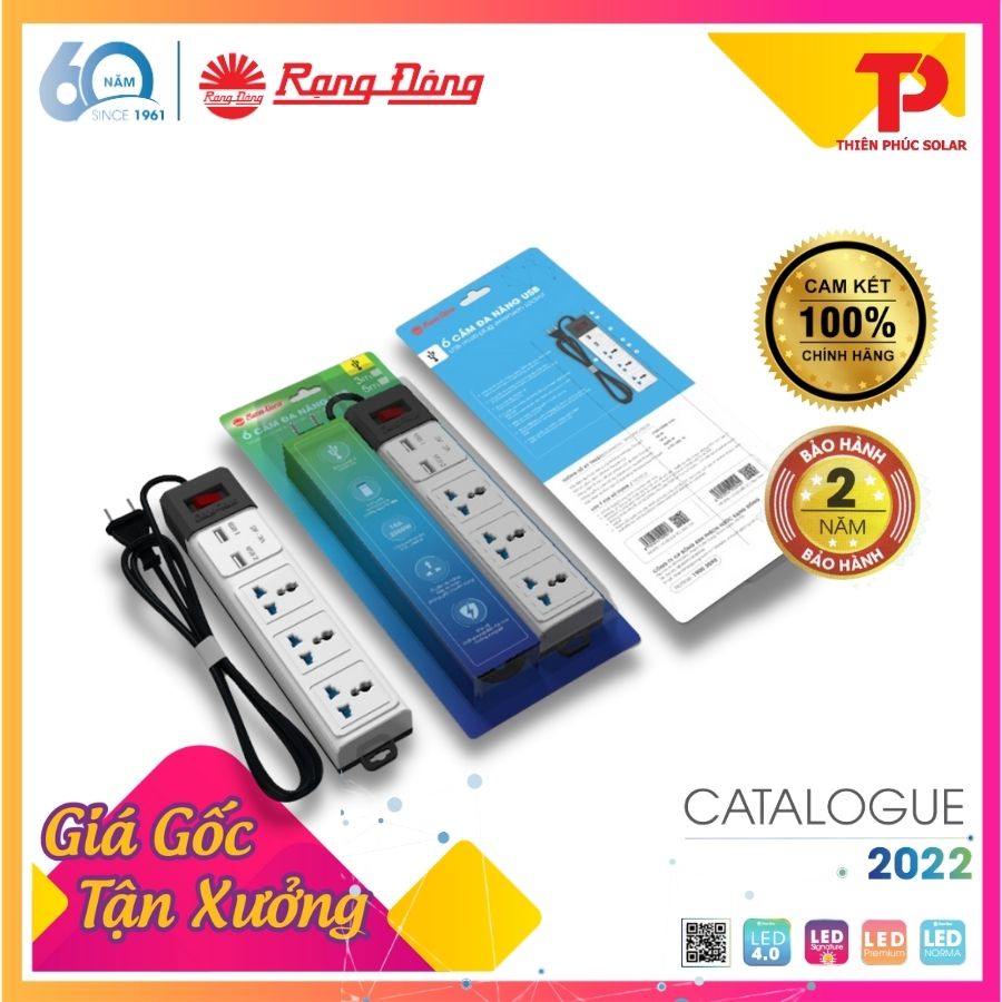 Ổ cắm đa năng usb 3m rạng đông model: oc02.usb 3c/3m/10a