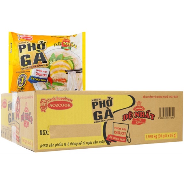 Phở Đệ Nhất Bò/Gà thùng 30 gói x 65g