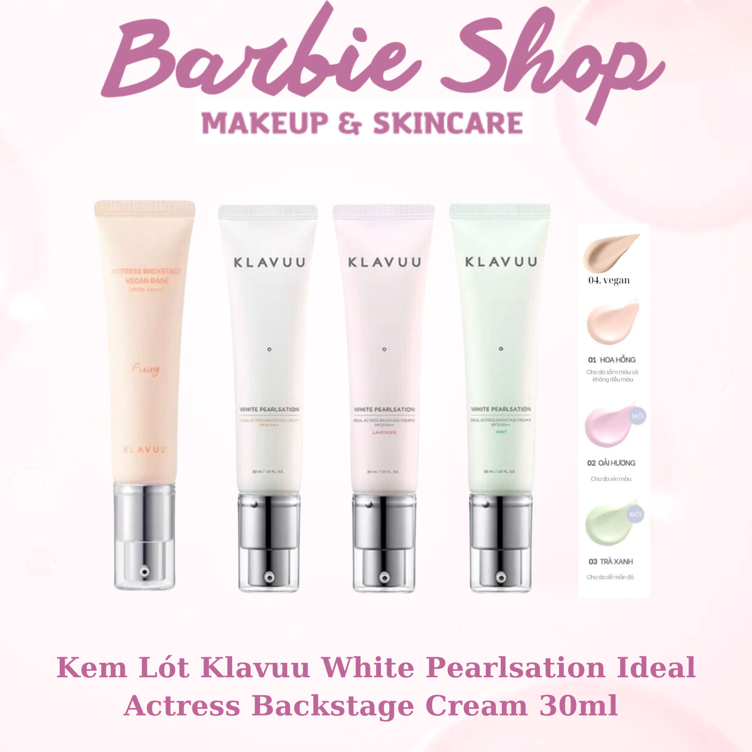 Kem Lót Klavuu White Pearlsation Ideal Actress Backstage Cream 30ml