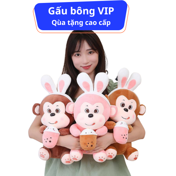 Gấu bông con khỉ ôm bình sữa khổng lồ gấu bông vip tphcm, khỉ bông ôm bình sữa, thú bông khỉ ôm bình sữa, khỉ milk qùa tặng cao cấp