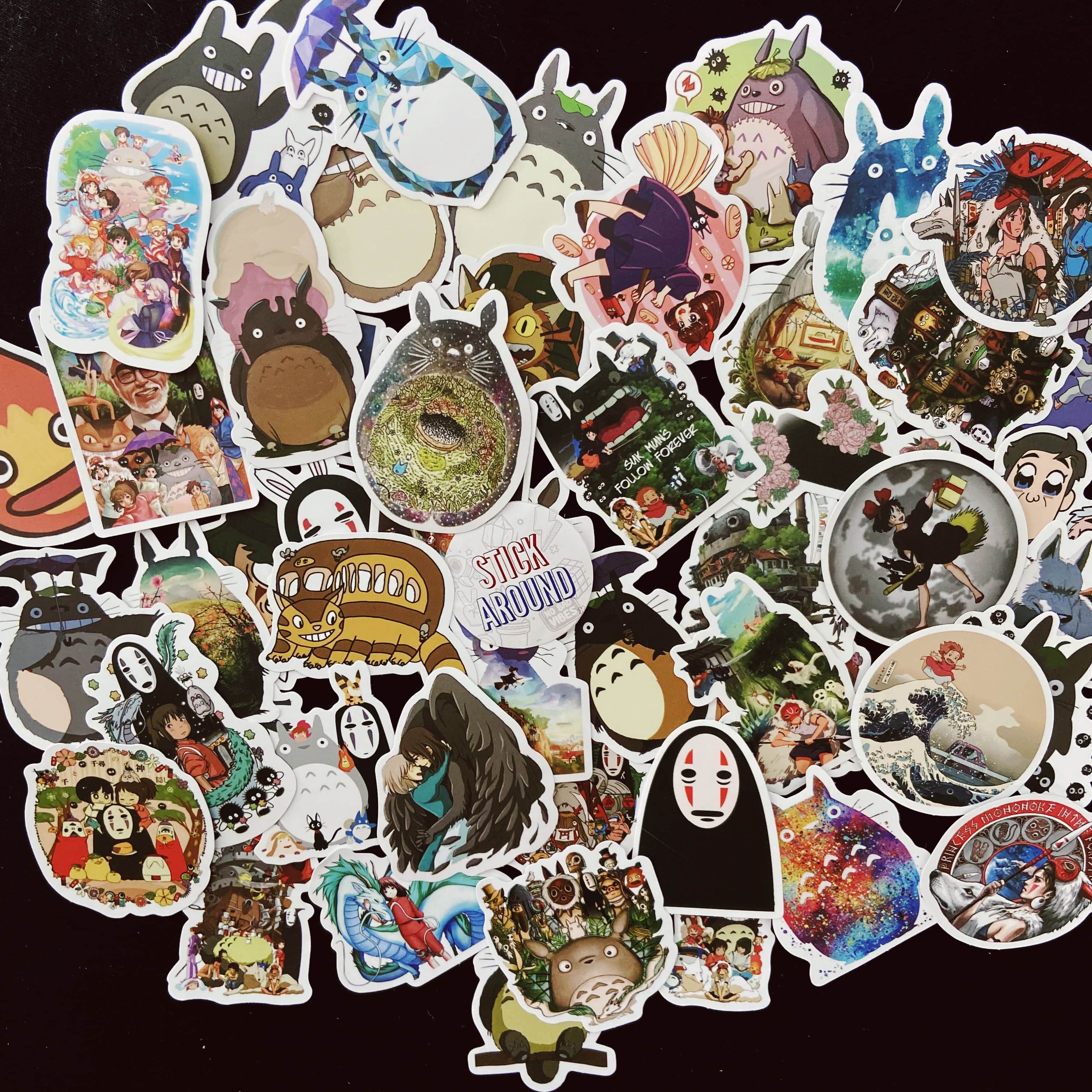 [HCM]50 sticker Anime Spirited Away/Totoro/ Vô diện decal hình dán stickaroundvn