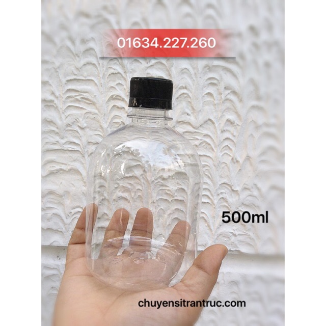 Chai nhựa pet tròn lùn 500ml đựng trà sữa