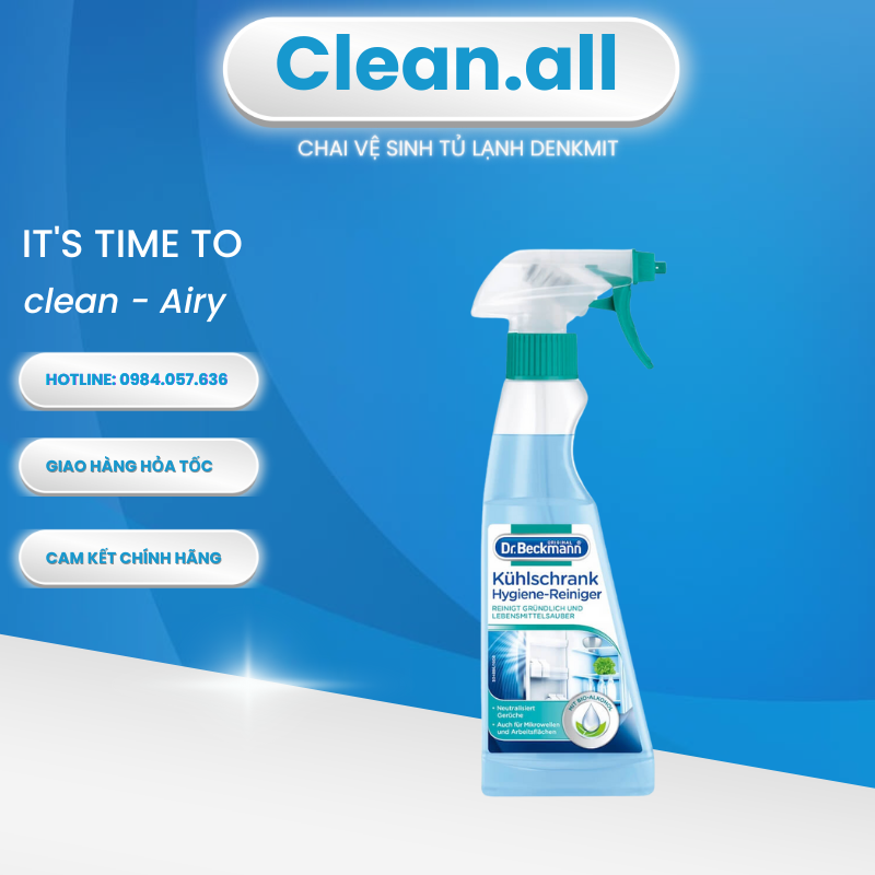 Chai xịt vệ sinh tủ lạnh Dr Beckmann vệ sinh khử mùi tủ lạnh, tủ đông nhập khẩu Đức