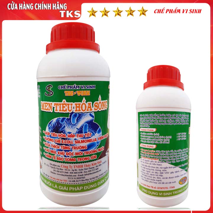 [ 500ml] MEN TIÊU HÓA SỐNG TKS - Tăng Hấp Thu, Tăng Hệ Miễn Dịch, Nhanh Lớn