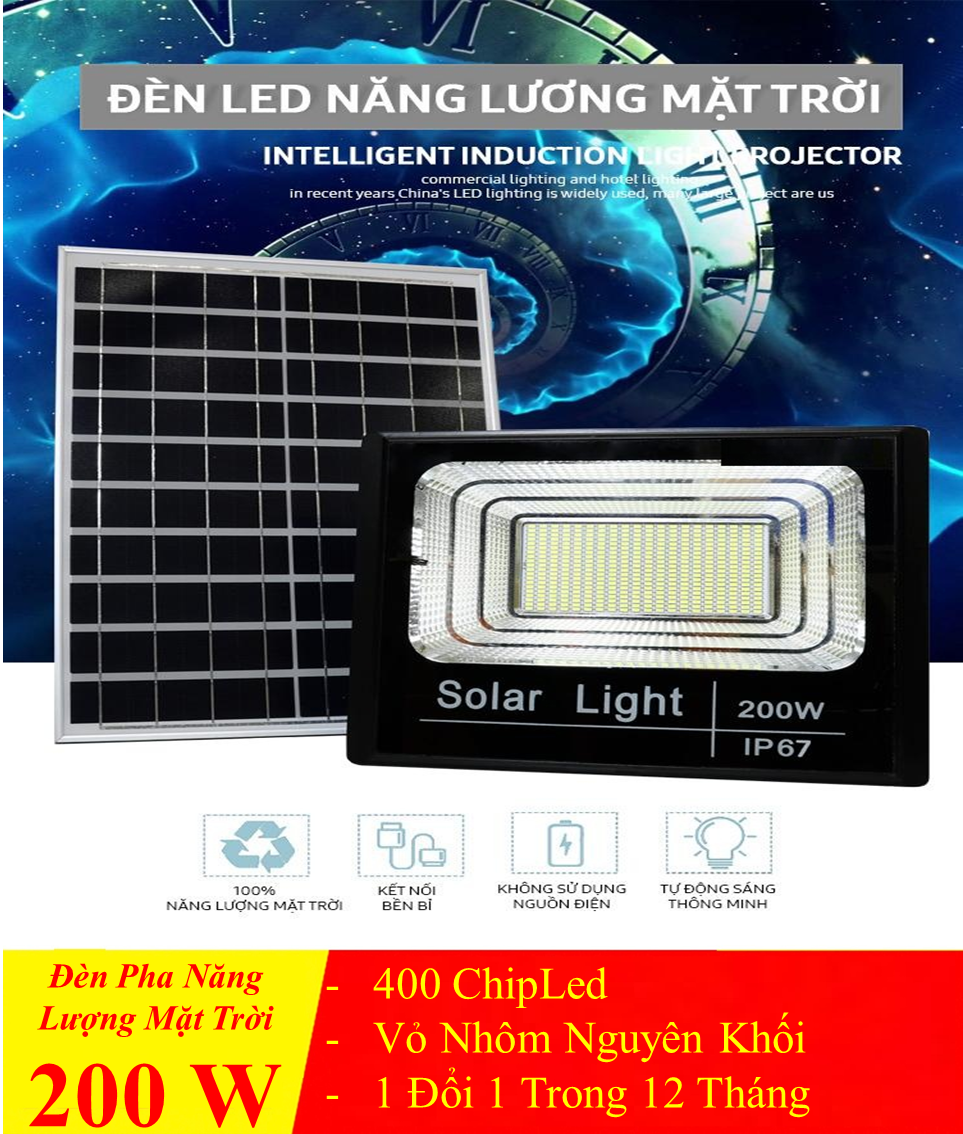 Đèn năng lượng mặt trời Solar light 200W- 400 Chip Led Siêu Sáng