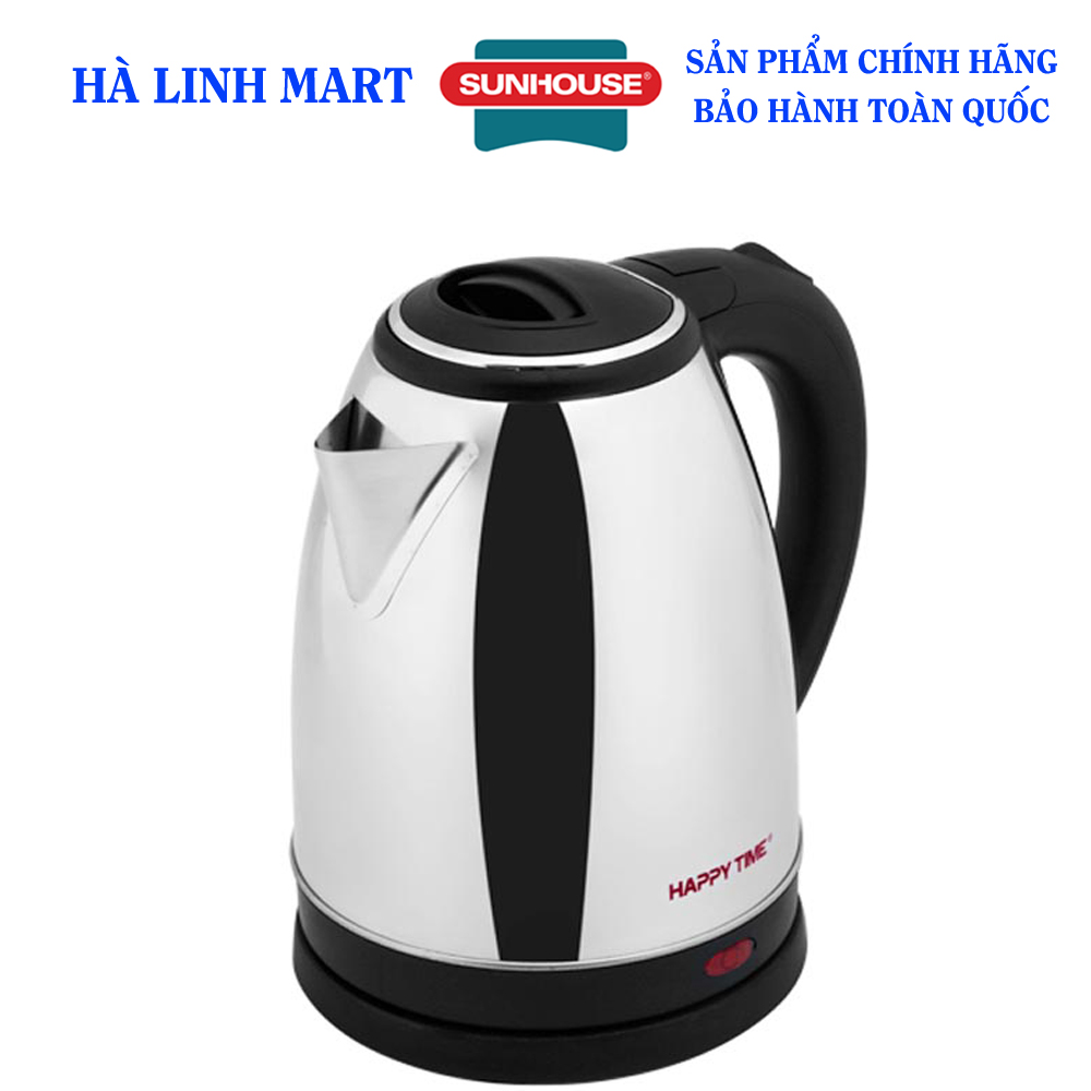 Ấm siêu tốc inox 1.8L Sunhouse Happy time HTD1088, Ấm siêu tốc giá rẻ, ấm siêu tốc siêu bền, Ấm siêu tốc Sunhouse, công suất cao 1500W, Thân ấm bằng inox sáng bóng, không gỉ, bảo hành 12 tháng