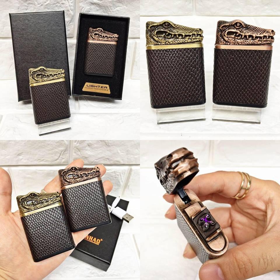 [HCM]BẬT LỬA ĐIỆN LẮC TAY PLASMA TIA PHÓNG ĐIỆN X HÌNH ĐẦU CÁ SẤU - (SẠC ĐIỆN)