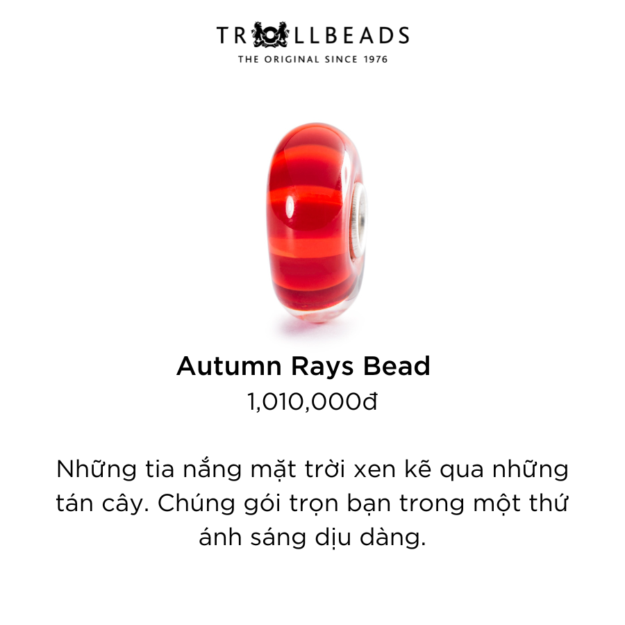 Trollbeads bead thủy tinh cao cấp Autumn Rays