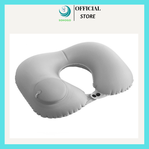 Gối hơi du lịch tự bơm, gối tựa cổ đa năng tự bơm- CHỌN MÀU+ Tặng kèm thẻ đeo hành lý, giao mẫu ngẫu nhiên