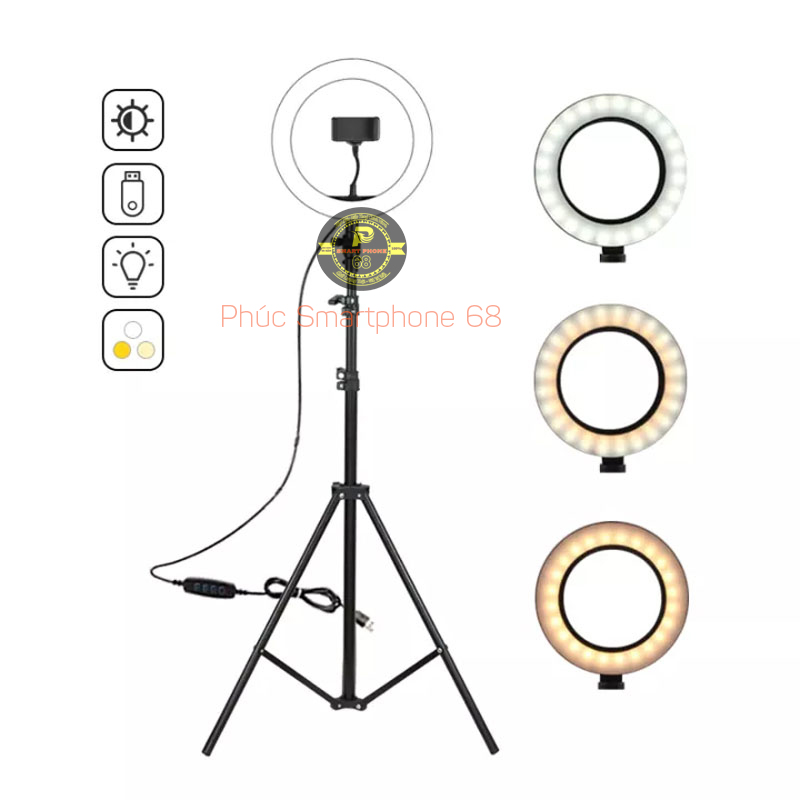 Đèn livestream 26 in 3 màu ,Chuyên livestream ,bán hàng online ,trang diểm .10 nấc điều chỉnh ánh sáng