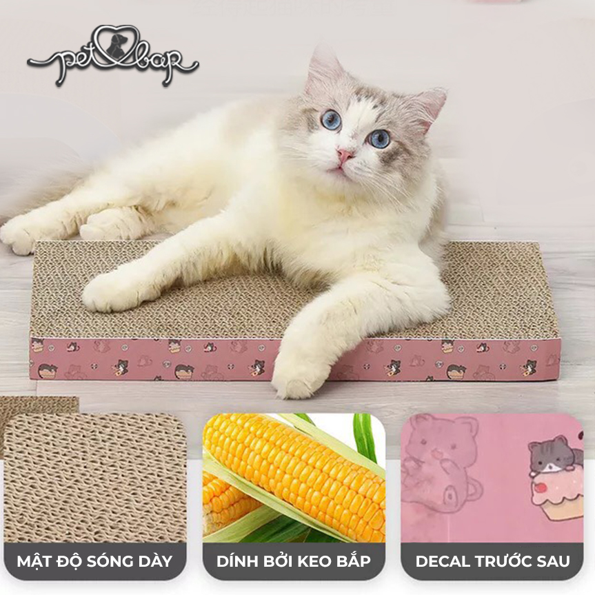 [Hoàn Tiền 10%] [TẶNG CATNIP] Bàn cào móng phẳng cho mèo giảm căng thẳng – Trụ cào móng mèo hình chữ nhật tặng kèm cỏ bạc hà Catnip