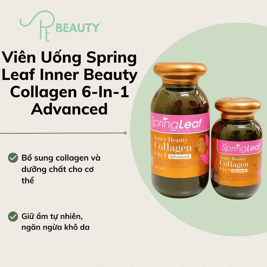 Viên Uống Bổ Sung Collagen Spring Leaf Inner Beauty Collagen 6-In