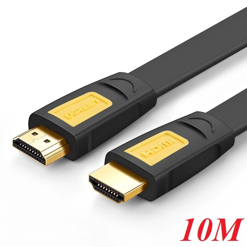Ugreen 11183 10m màu vàng cáp tín hiệu hdmi chuẩn 1.4 hỗ trợ phân giải 4k * 2k cáp dẹt hd101