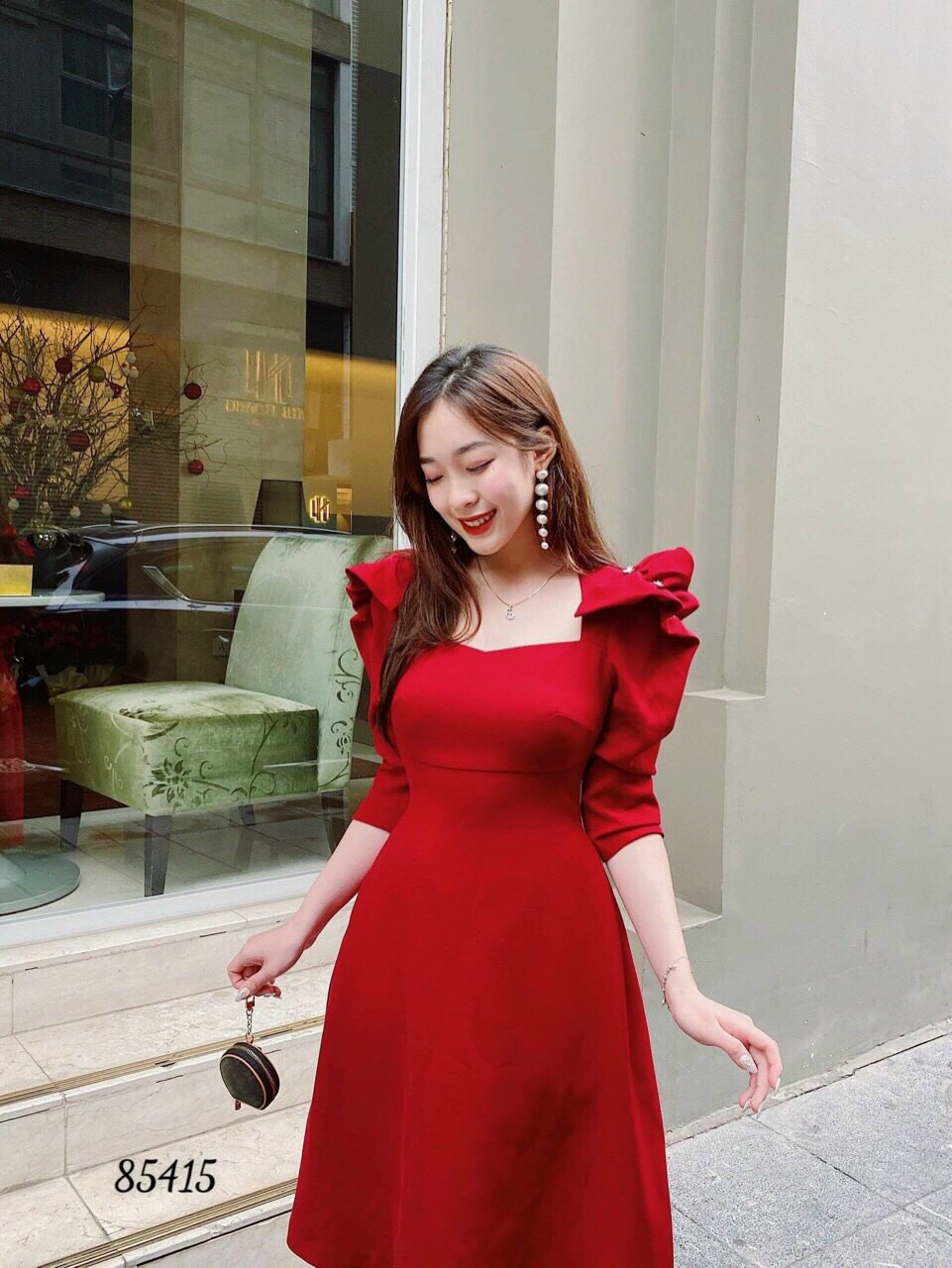 ĐẦM UMI DỰ TIỆC SIÊU XINH TAY PHỒNG CỔ VUÔNG SANG TRỌNG CHẤT LIỆU CAO CẤP THỜI TRANG 1HIT SHOP