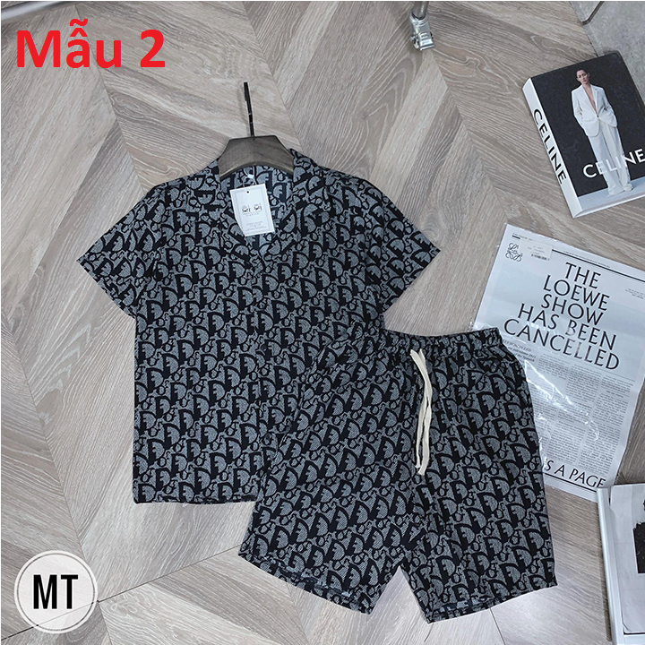 Bộ pijama lụa cộc tay phù hợp cả nam và nữ, bộ đồ ngủ cộc tay chất lụa cực đẹp