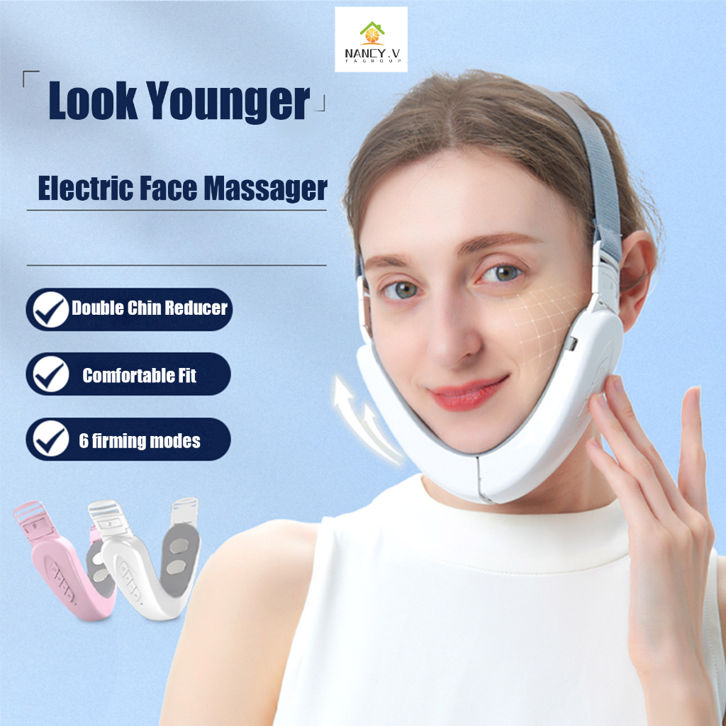 Máy massage nâng cơ mặt xóa nọng định hình khuôn mặt cằm vline tặng kèm điều khiển