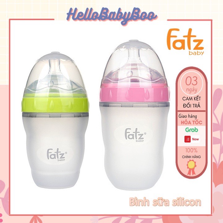 CHÍNH HÃNG Bình Sữa Cho Bé Cổ Siêu Rộng Fatzbaby Fatz Baby Silicon Siêu