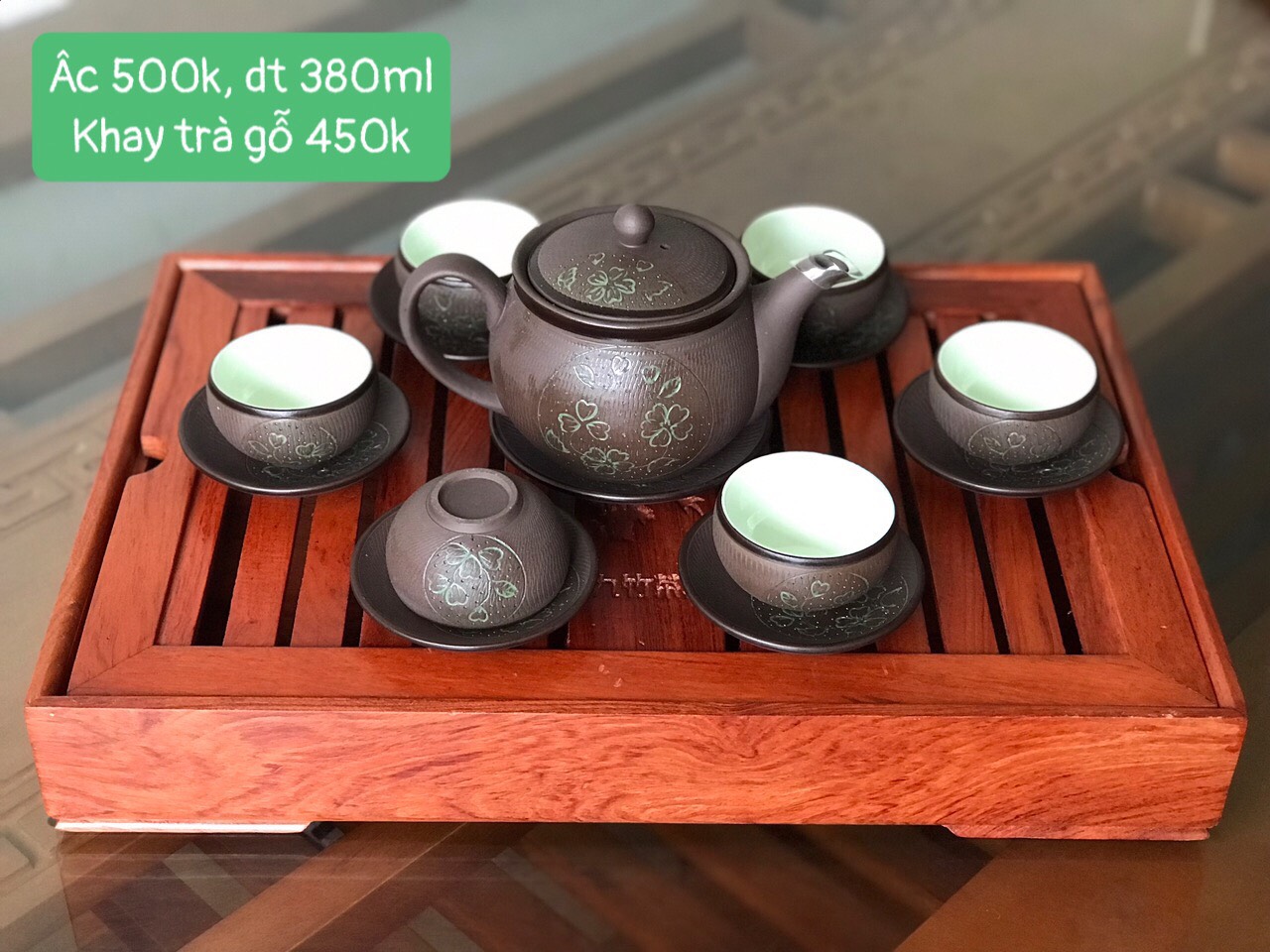 Ấm chén uống trà tử sa bát tràng bt70