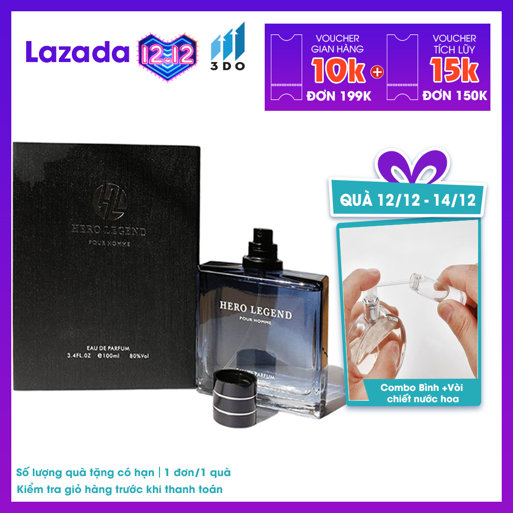 Nước hoa nam thơm lâu cao cấp HERO LEGEND 100ml mùi hương cô đặc thơm lâu đến 5h Phân phối chính hãng bởi 3DO, nước hoa quý ông, Nước hoa nam, nước hoa cao cấp, dầu thơm, mước hoa