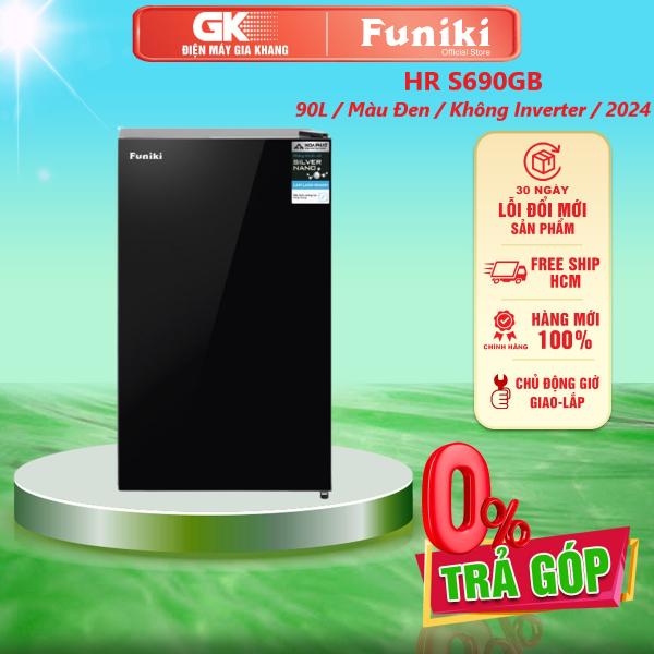 Tủ lạnh mini Funiki HR S690GB 90 lít, màu đen - Thiết kế hiện đại, tiết kiệm điện