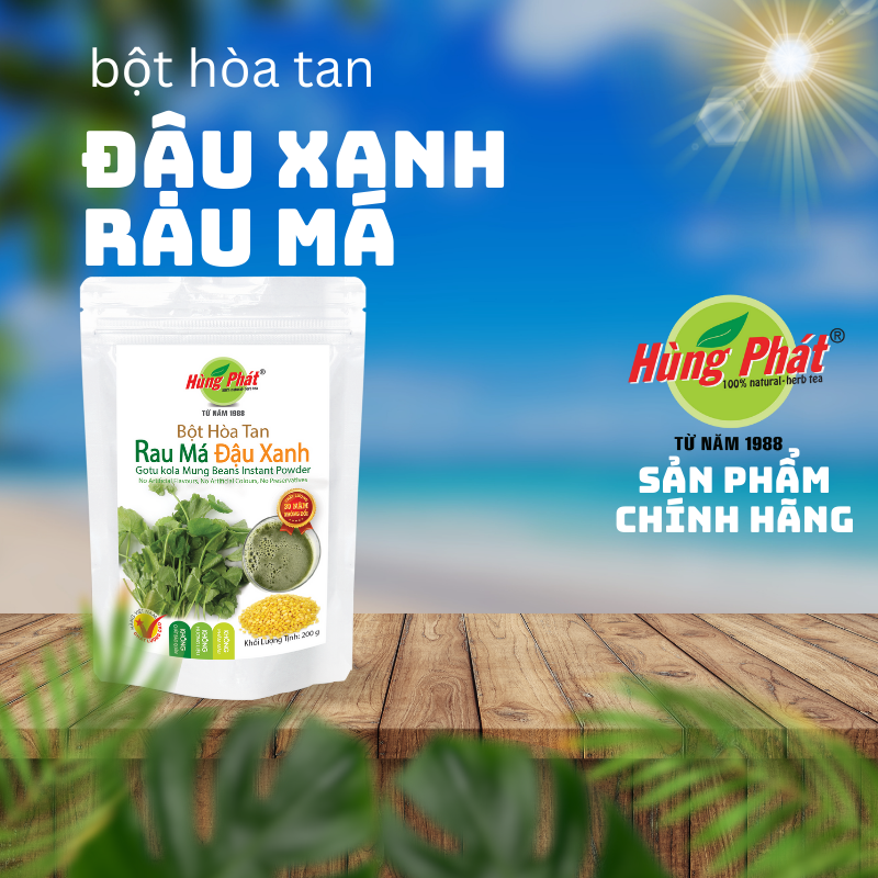 Bột hòa tan rau má đậu xanh - trà hùng phát