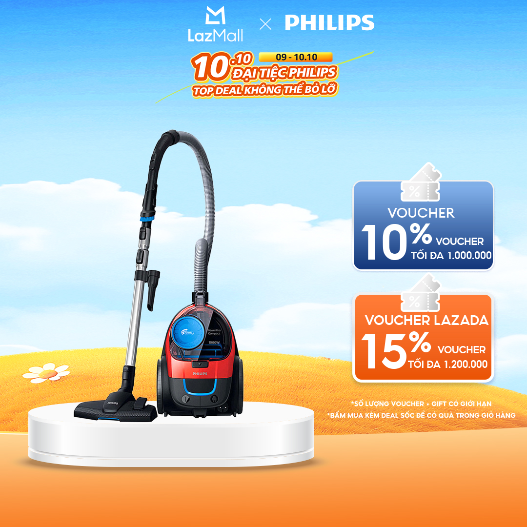 Máy hút bụi philips fc9351/01 1900w - hàng phân phối chính hãng - đầu hút multi clean - bộ lọc hepa 10 có thể rửa