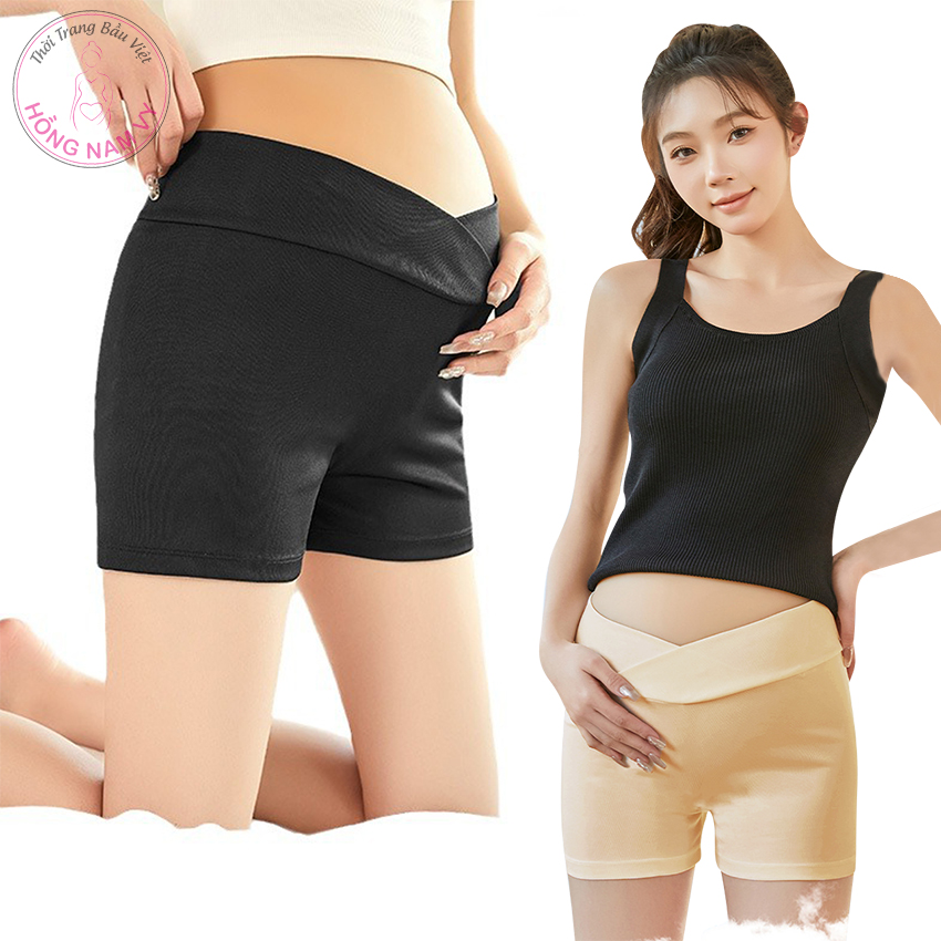 Quần mặc váy bầu cạp chéo cao cấp mềm mát
