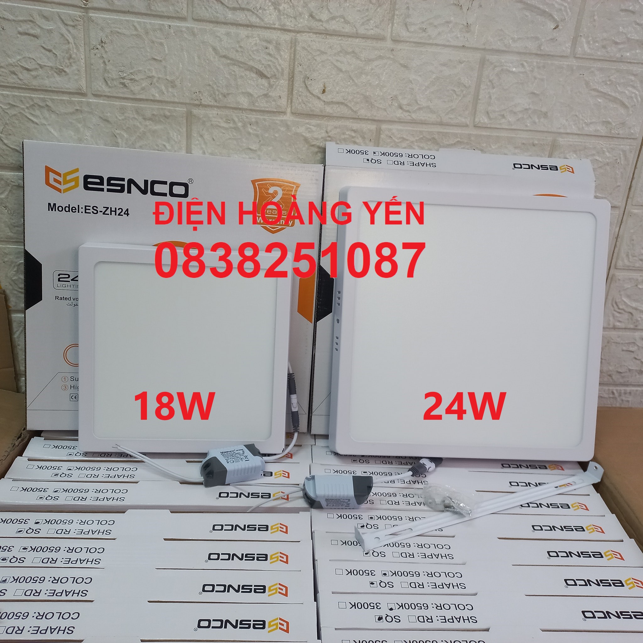Đèn led ốp trần vuông 18w 24w ánh sáng trắng tiết kiệm điện.