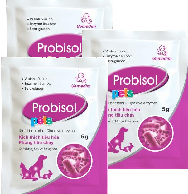Set 3 gói 5 g.PROBISOL PETS. Men tiêu hóa, chống tiêu chảy, tăng đề kháng chó, mèo, thỏ, chim, bồ câu, gà đá, chuột lang, hamster. Avet Shop