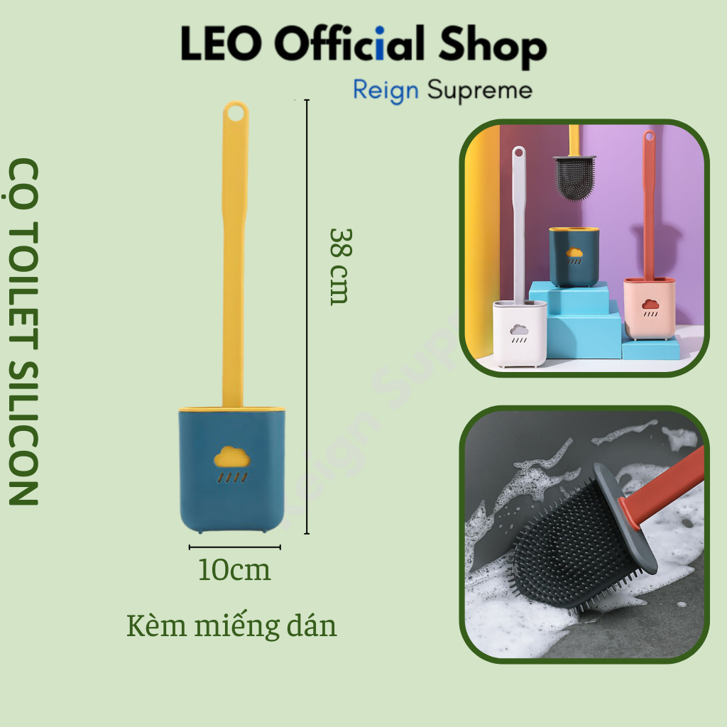 Chổi Cọ Nhà Vệ Sinh, Cây Cọ Toilet Bồn Cầu Bằng SiliCon Có Giá Đựng Dán Tường