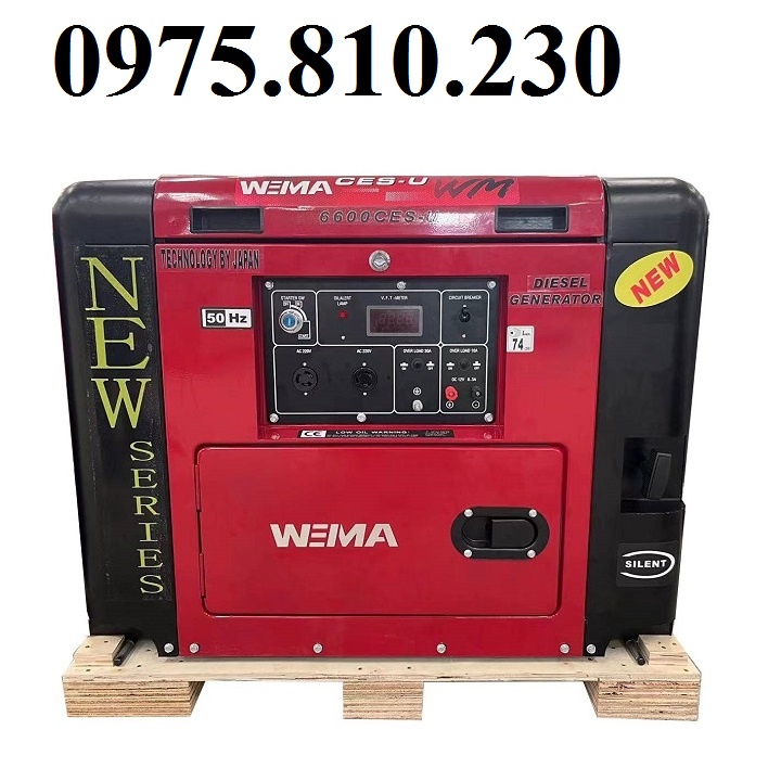 Máy Phát Điện Chạy Dầu 6Kw Wema WM3600CES-U Siêu Cách Âm