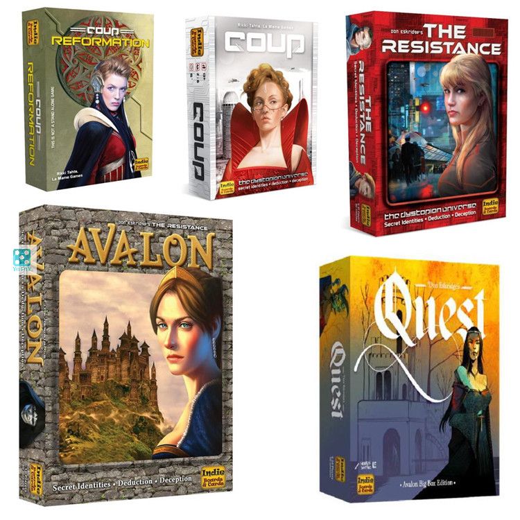 Avalon boardgame – Trò chơi thẻ bài nhập vai chiến thuật bản tiếng anh chất lượng Avalon the resistance