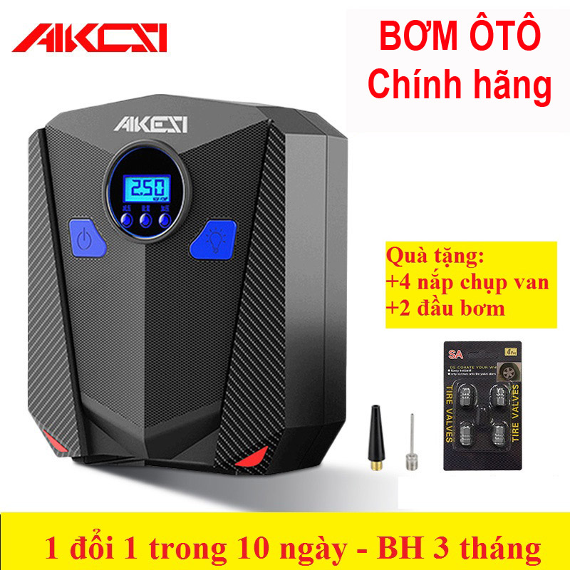 [ HÀNG CHÍNH HÃNG ] AKESI Bơm Lốp Ô Tô Xe Hơi Điện Tử Mini Kèm Đèn Pin SIÊU SÁNG Thông Minh | Bảo Hành 3 tháng  1 Đổi 1 10 Ngày !
