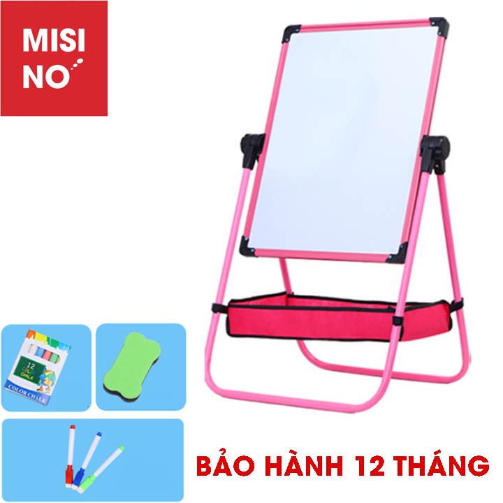 Bảng vẽ 2 mặt có ngăn đựng vật dụng MISINO - tặng kèm phấn, bút vẽ, xốp lau bảng