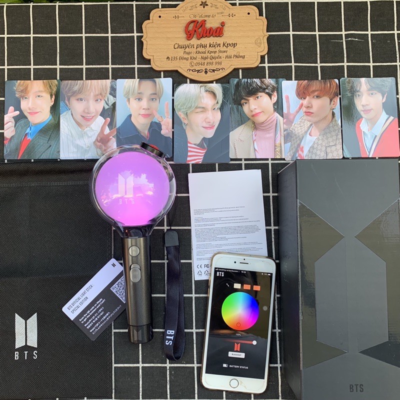 [Tặng Pin] Lightstick BTS Special Unoff Bắt Bluetooth Đổi Màu - Gậy Cổ Vũ