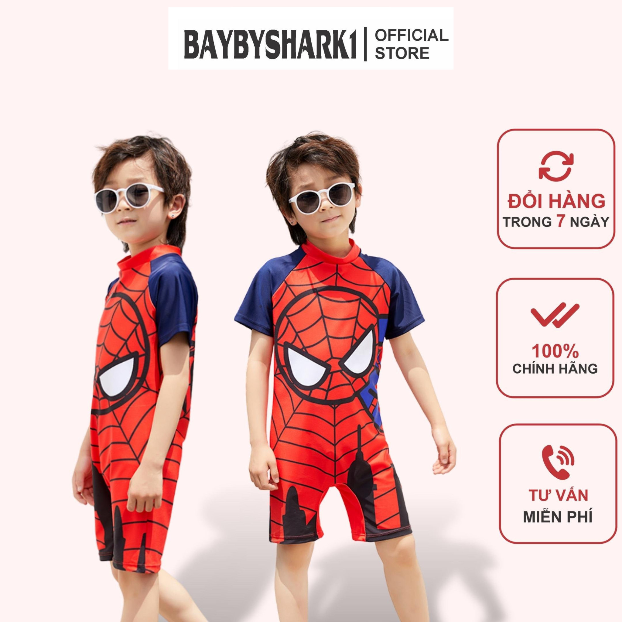 Đồ bơi bé trai liền thân, bộ bơi bé trai từ 1 tuổi tới size đại - bbsđbbtspiderman
